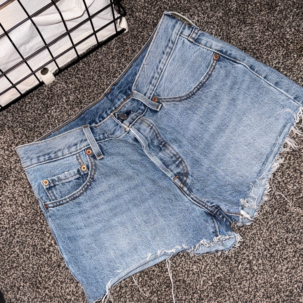 Levi's Light Blue Denim Cutoff Shorts - Picture 2 of 6